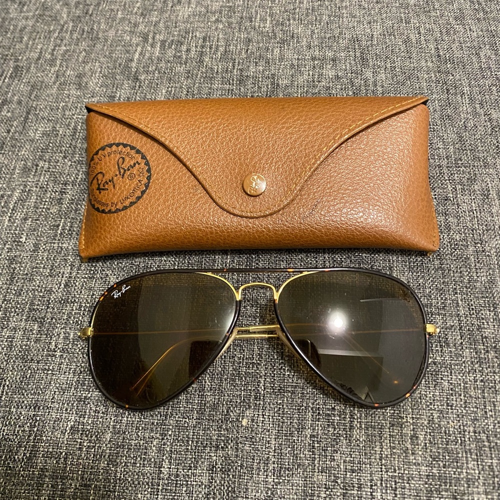 Rayban Aviator Tortoise Gold